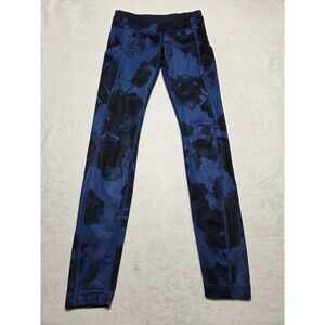 Lululemon Wunder Under Crop II Leggings Luxtreme Sz 6 Inky Floral Black Inkwell